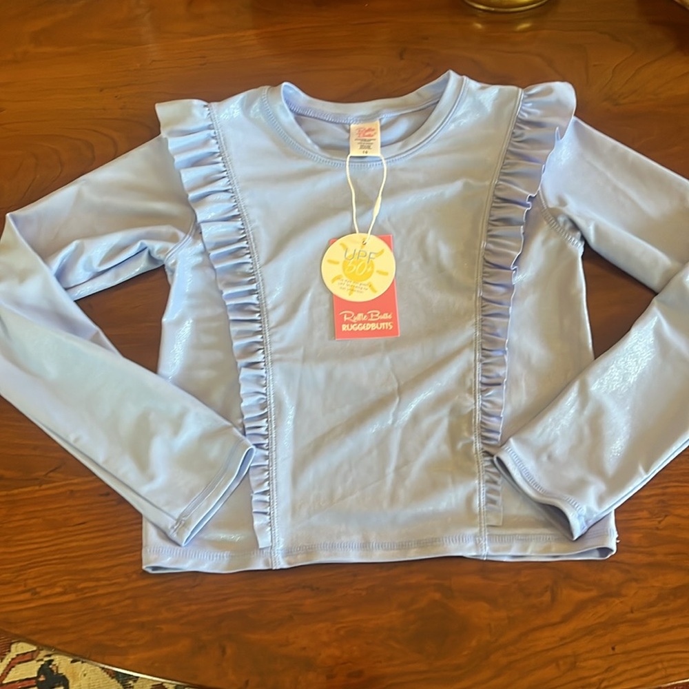 Ruffle Butts GIRLS' PRINCESS SEAM RUFFLE RASH GUARD - Picture 13 of 14